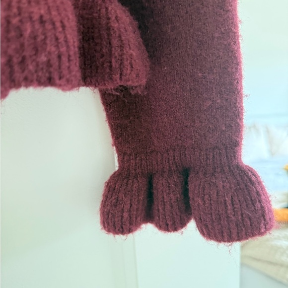 Zara Deep Red Ruffle Cardigan - Picture 4 of 4